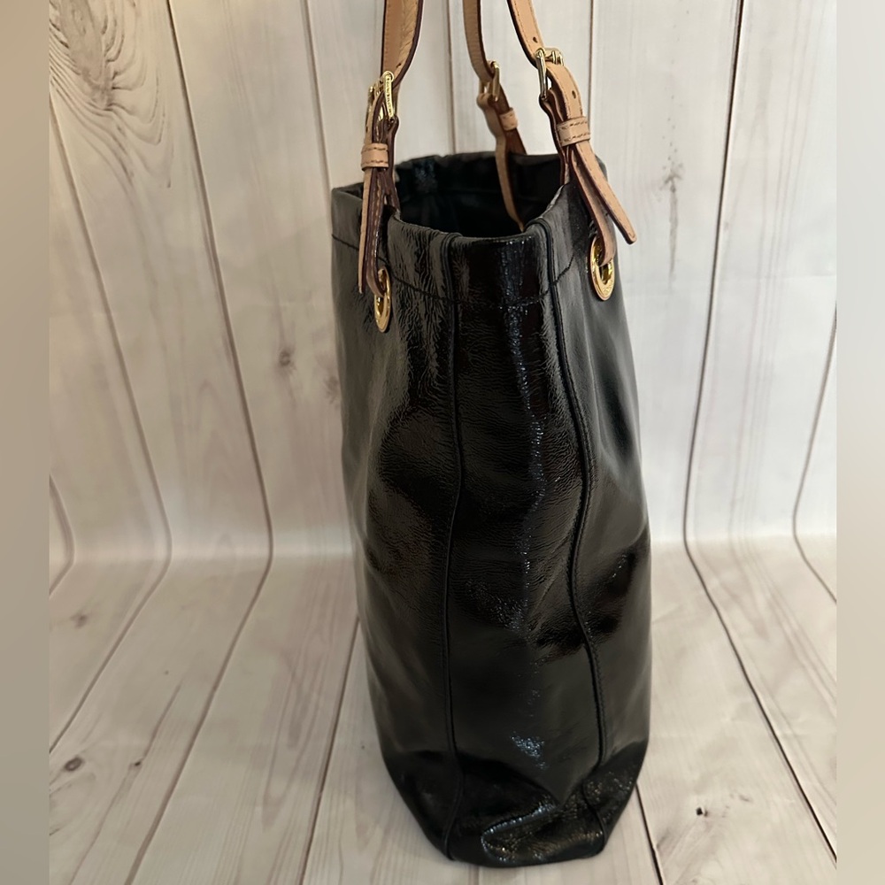 Michael Kors Black Patent Leather Tote Bag - Picture 6 of 11